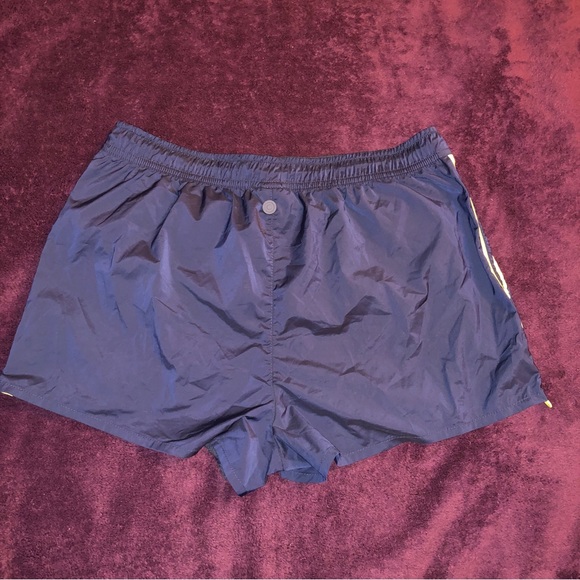 Blue Side Zip Running Shorts - Picture 2 of 4